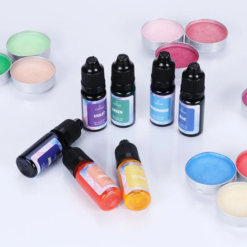 24 Colors Resin Pigments Candle Dye Liquid Colorants for DIY Candle Soap Coloring Dyes Epoxy Resin Mold Craft Craft Pigments