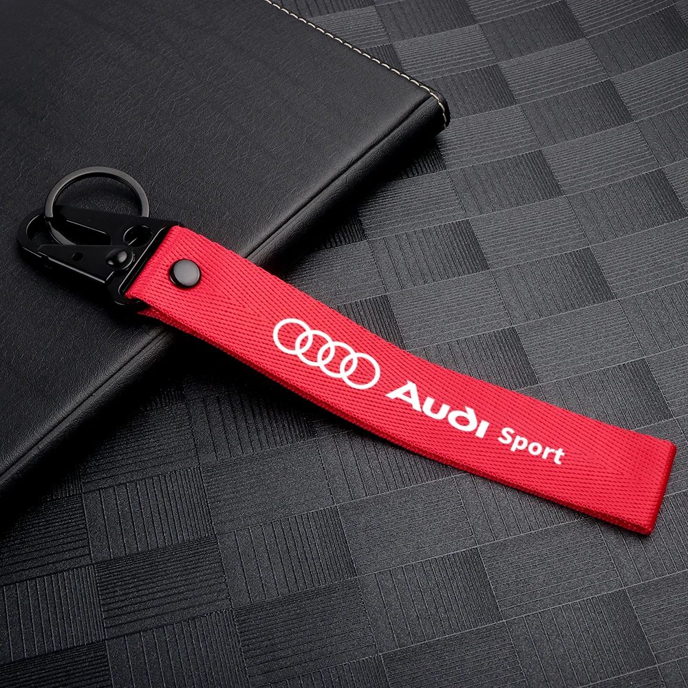 3D Metall/Leder Auto-Emblem Schlüsselanhänger Schlüsselring Dekoration für Audi A3 S3 8V A4 B8 B6 B7 A6 C6 C5 C7 A5 Q3 Q5 Q7 TT A1 A2 A7 A8 Q2