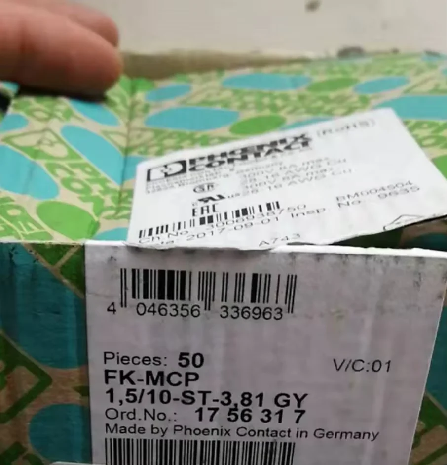 فينيكس الاتصال FK-MCP 1.5/ 10-ST-3.81 GY 1756317   موصل PCB 1898693   FK-MCP 1.5/ 6-ST-3.81 GY 1763867   MSTBA 2.5/ 2-G-5.08 GY