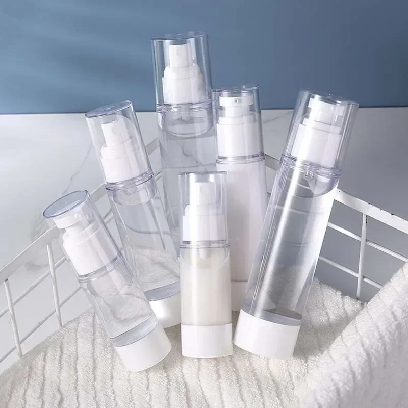 15ml 30ml 50ml Clear Airless Cosmetic Cream Pump Bottle Travel Size Dispenser Makeup Container for Cream Gel Lotion