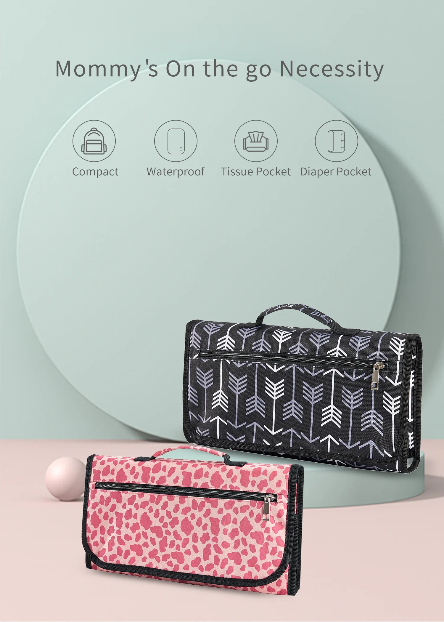 

Новый 3 в 1, водонепроницаемый пеленальный коврик, дорожный многофункциональный портативный детский коврик для подгузников, складная сумка для подгузников, чистая ручная сумка