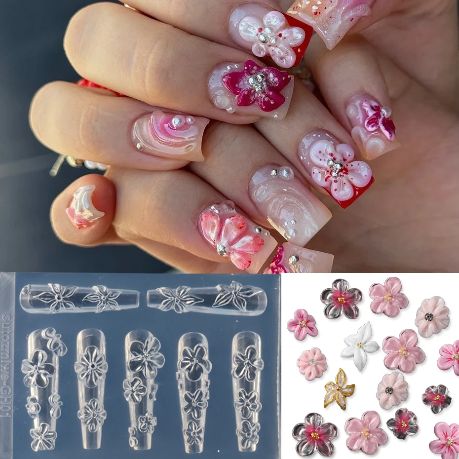 1Pcs 3D Floral Sili…
