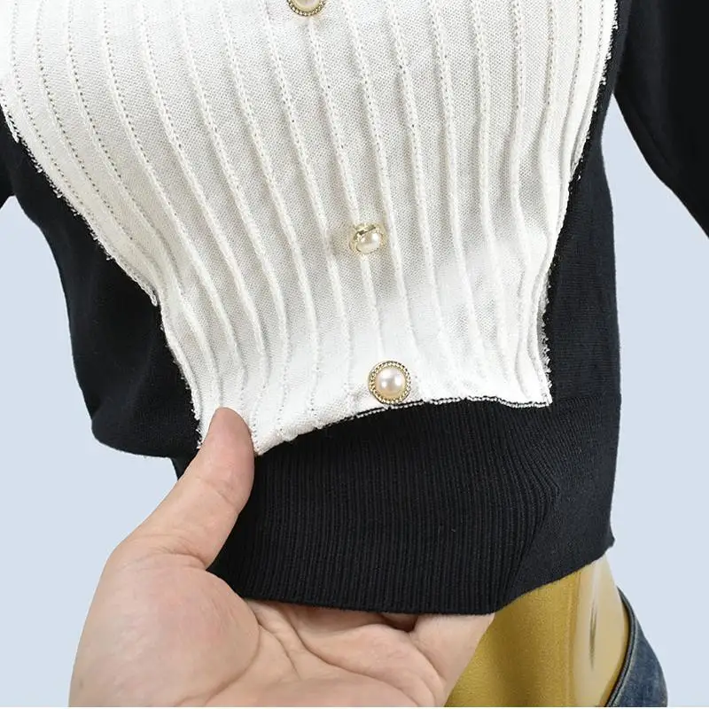 Sweet Color Blo Bubble ort Sve Knitwear Spring Summer  Knot Slimming Design Top Commute Sle Regular Thin