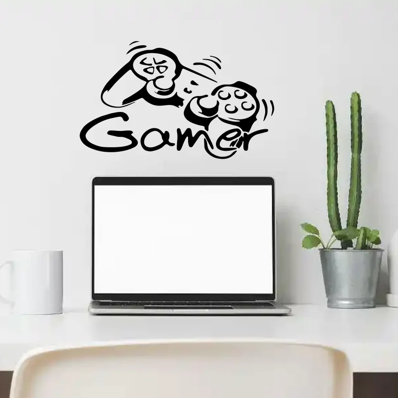 

Carved Gamer gamepad Wall Sticker Vinyl Mural Wallpaper Room Decoration Decals Ps4 Door Stickers #500