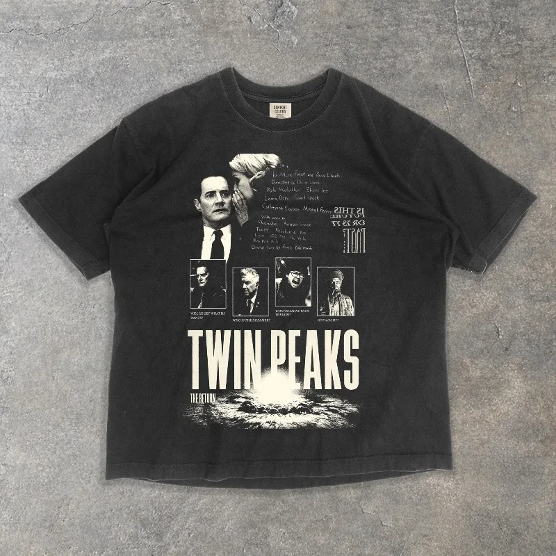 Retro Twin Peak Shirt, Film-Retro-Stil T-Shirt, Sommer Neues Unisex High-Street T-Shirt – Detail 3