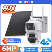 SECTEC AOV 6MP PIR 4G Solar Powered Security Camera System Ultra HD Night Vision 24 7 Monitoring Waterproof Outdoor Surveillanc