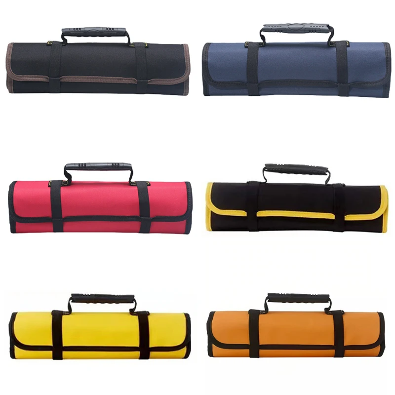 Chef Knife Roll Bag Carry Case Kitchen Cooking Portable Durable Oxford Storage Pockets Kitchen Cutting Tool Organizer(Empty Bag)