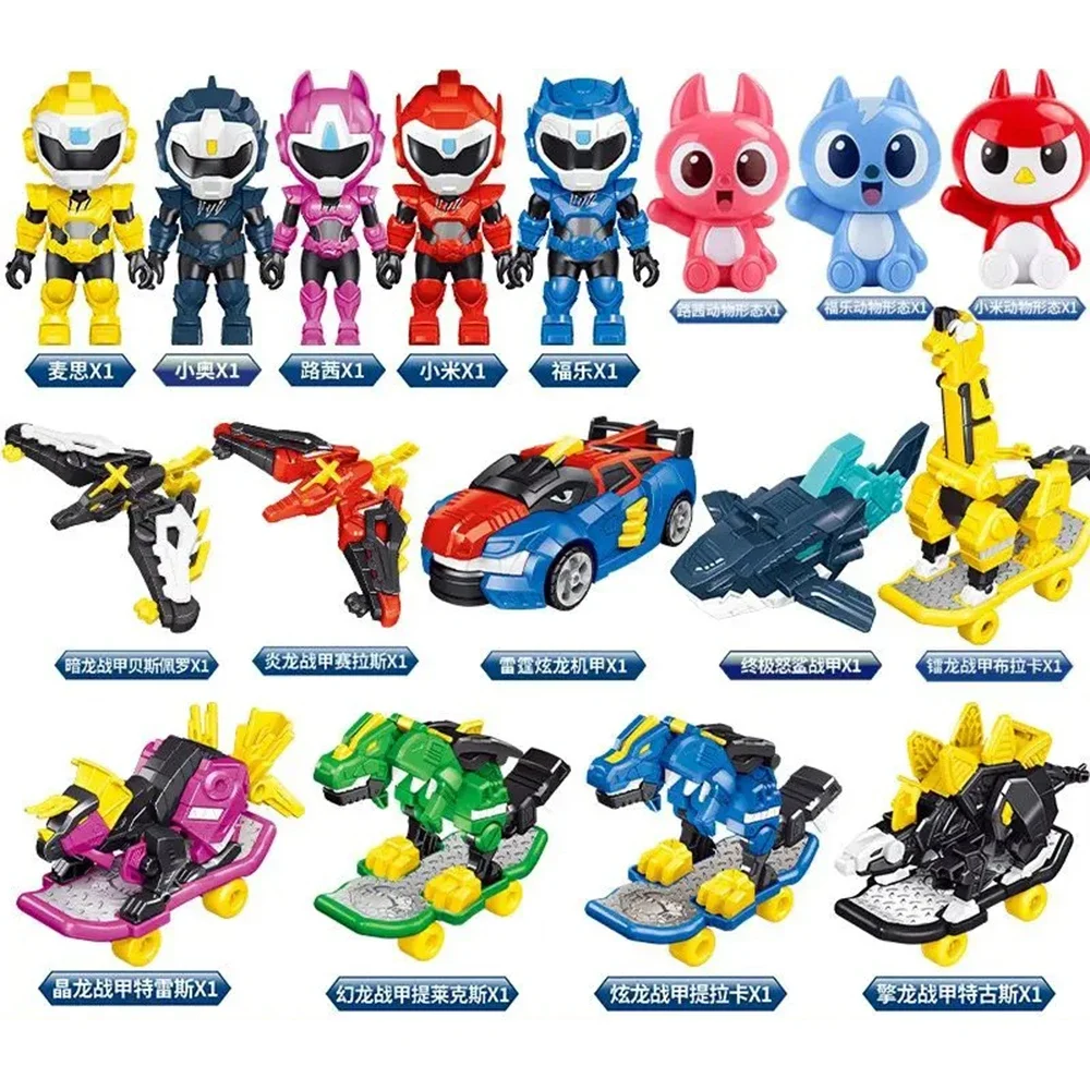 Mini Force X Super Dinosaur Power Transformation Skateboard Toys Action Figures MiniForce Warrior Model Robot Gifts