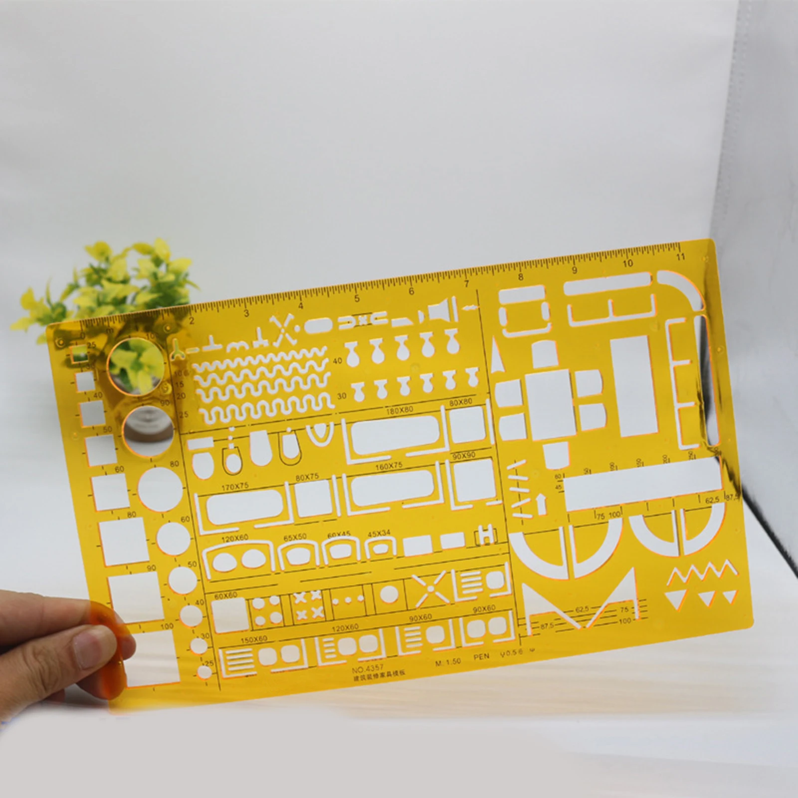 1:50 Scale Templates Ruler Architecture Measuring Drainage Stencil for Furniture Drawing Building Interior Design House Plan