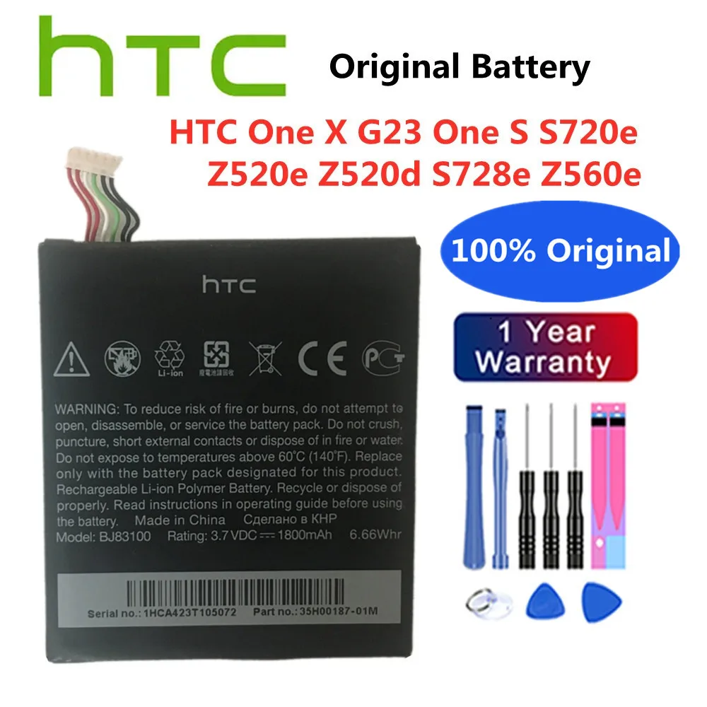 

Original BJ83100 Replacement Battery For HTC One X G23 One S S720E Z520E Z520D S728E Z560E Mobile Phone + Tools Kits BJ83100