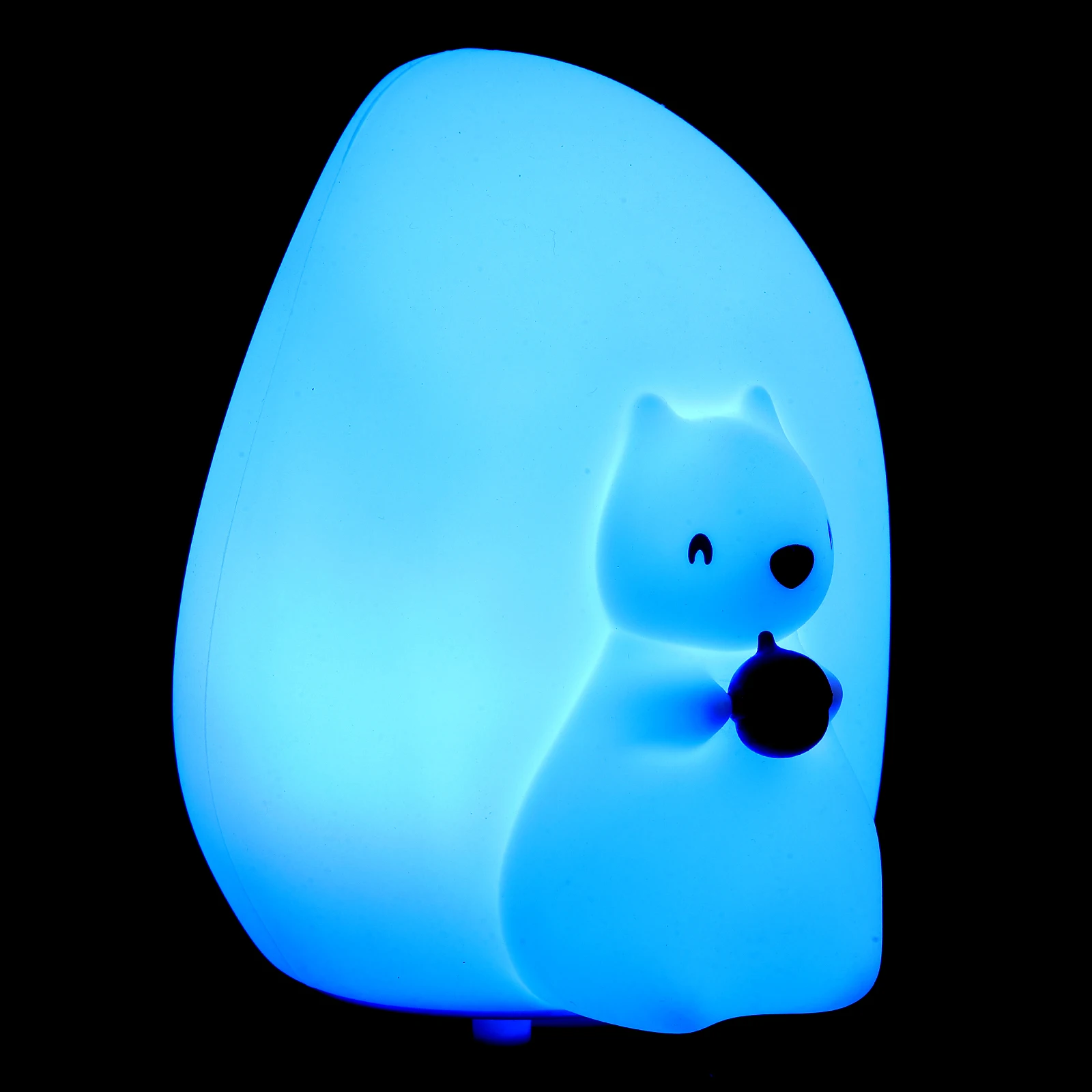 

1pc Silicone Squirrel Night Light Cute Cartoon Bedside Lamp For Kids USB Charging No Harsh Light Comfortable Gifts