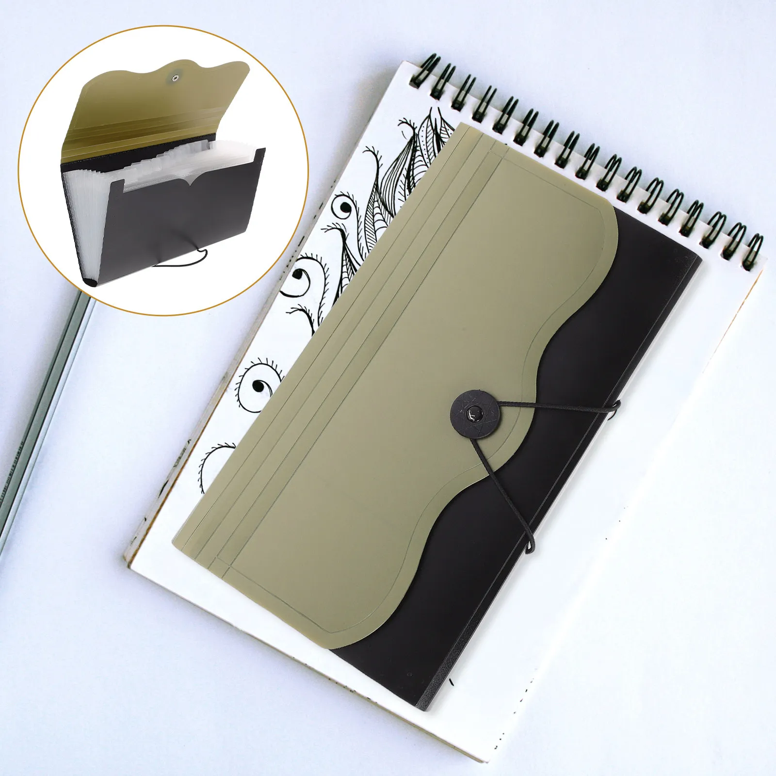 

Multi Layer Expanding File Folder Organizer Large Capacity Portable Document Storage Bag Perfect for Office School Documents and