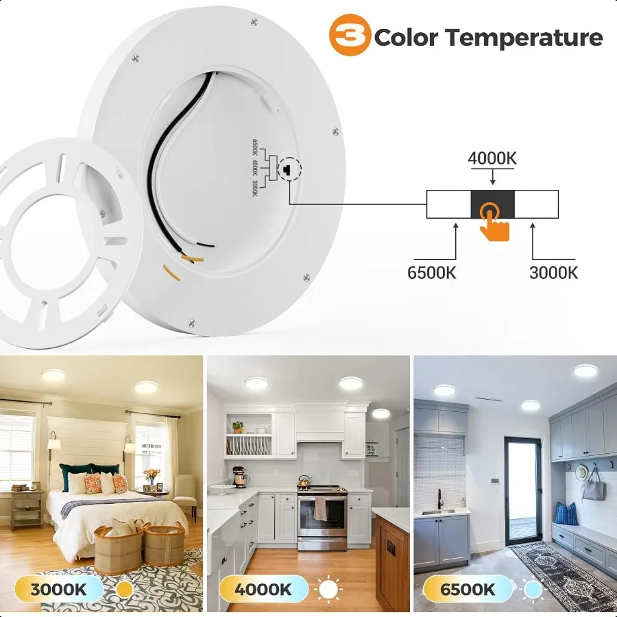 تركيبات إضاءة السقف المتساطحة 3000K4000K6500K 100W ما يعادل رقيقة جدا مستديرة بيضاء