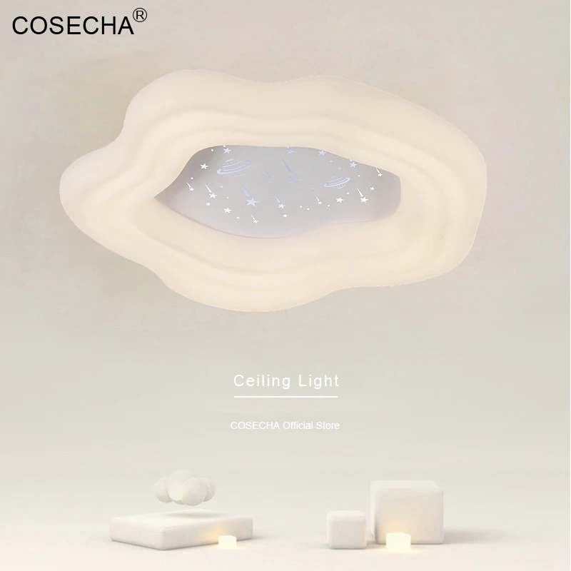 Universe Star Ceiling Lights Modern White Led Ceiling Lamp In Bedroom 60W Ceiling Mounted Lamps 85-265V Warm/Neutral/Cool Light