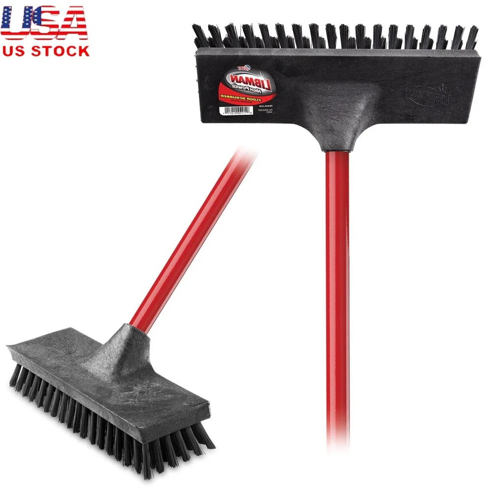 

Сверхмощная щетка для мытья полов, полипропиленовая щетина, длинная стальная ручка, бетонная затирка, кухонь, гаражи, коммерческое жилое использование