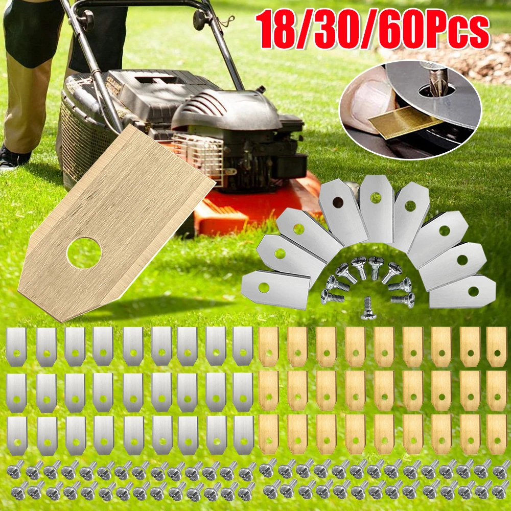 

18/30PCS Stainless Steel Blade Lawn Mower Cutting Blades Set Replacement Parts 0.7 MM for Husqvarna Automower/Gardena Lawnmower