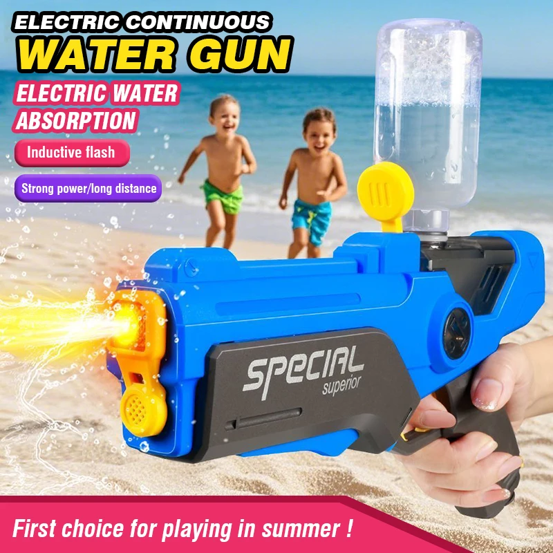 

Electric Water Gun Electric Continuous Fire Light Firing Pistol Automatic water Absorption Large Capacity Portable Beach Outdoor
