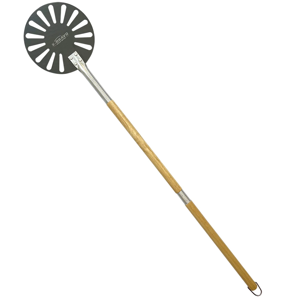 

PizzAtHome 47 Inch Overall Pizza Turning Peel Wooden Handle 9 inch Pizza Shovel Aluminum Alloy Removable Pizza Peel Pizza Tool