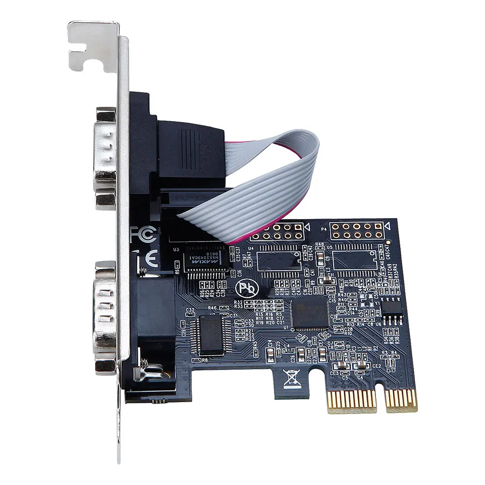 2PCS 2 Porta Seriale Scheda di Espansione Computer Espansione AX99100 2 RS232 DB9 PCIe Porte Seriali Espansione Riser Card