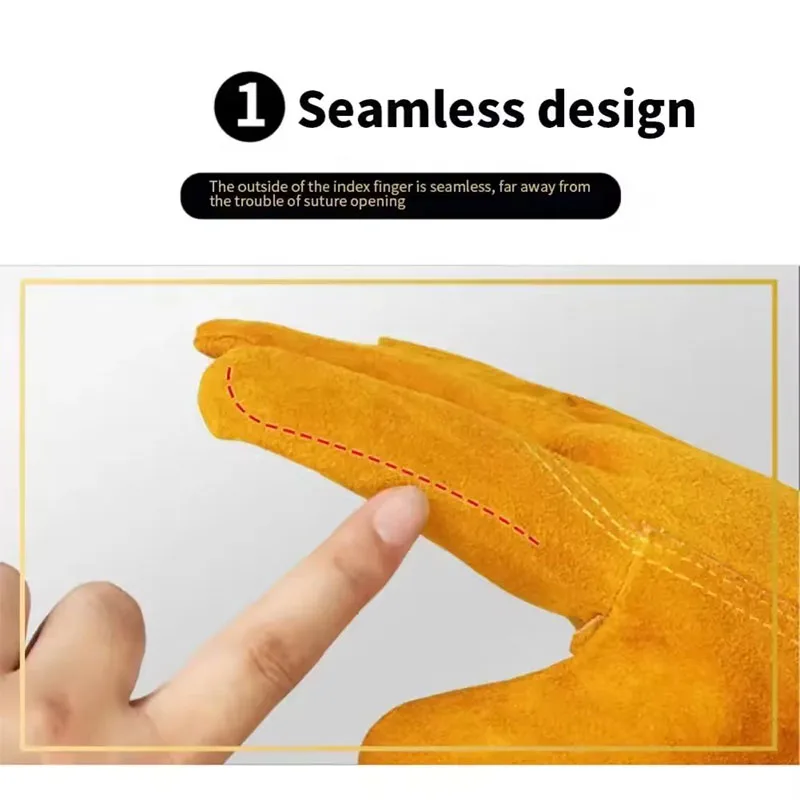 قفازات العمل الرجالية الناعمة من جلد البقر للسائق والصيد والقيادة في المزرعة والحديقة واللحام والحماية الأمنية قفاز ميكانيكي آمن