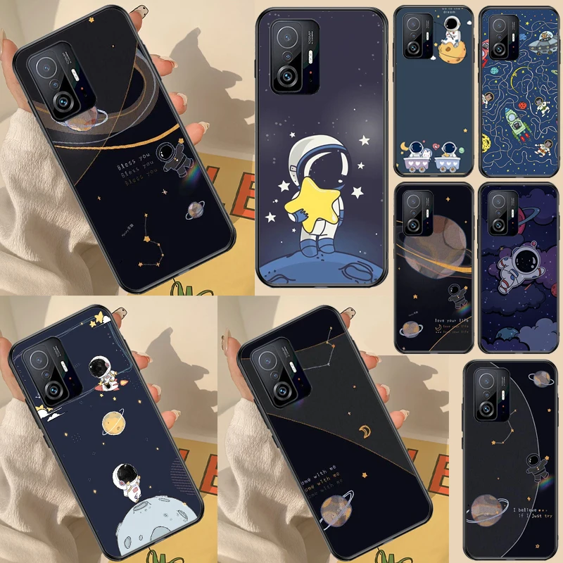 Astronaut Spaceship Fundas For POCO F3 X3 GT M3 M4 POCO X3 X4 Pro Case For Xiaomi Mi 11 Lite 12 11T Pro Cover