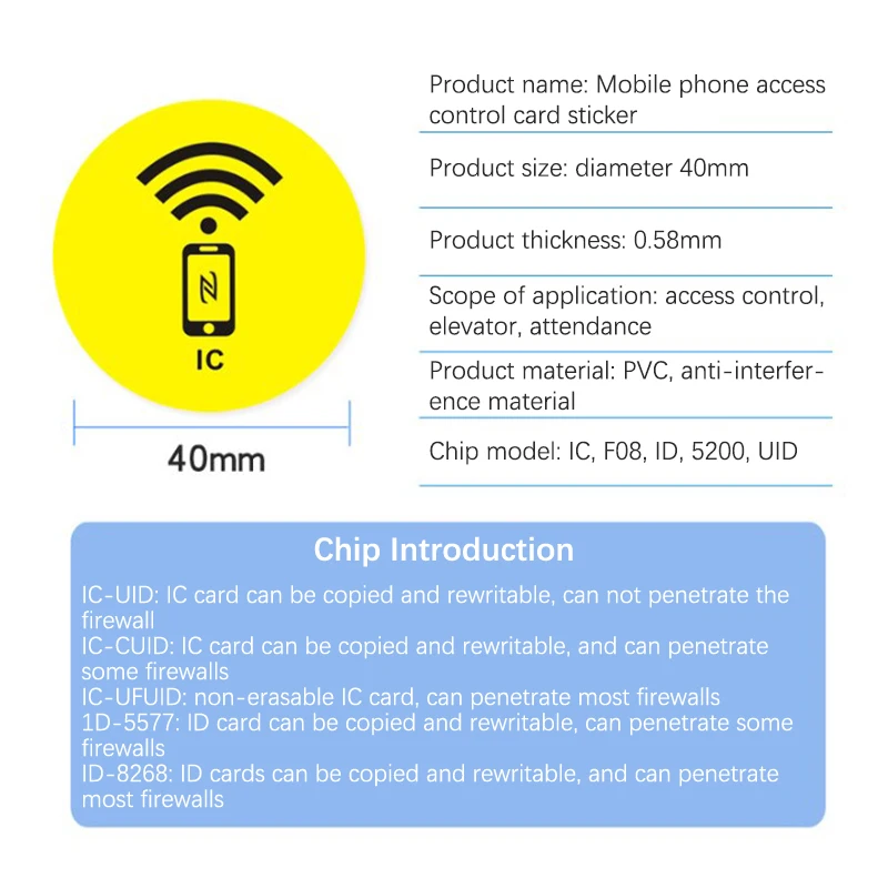 RFID 125KHz EM4305 T5577 Rewritable Sticker Keytag Anti Metal Interference Label Writable Key Token Tag Card Duplicate Clone 1Pc