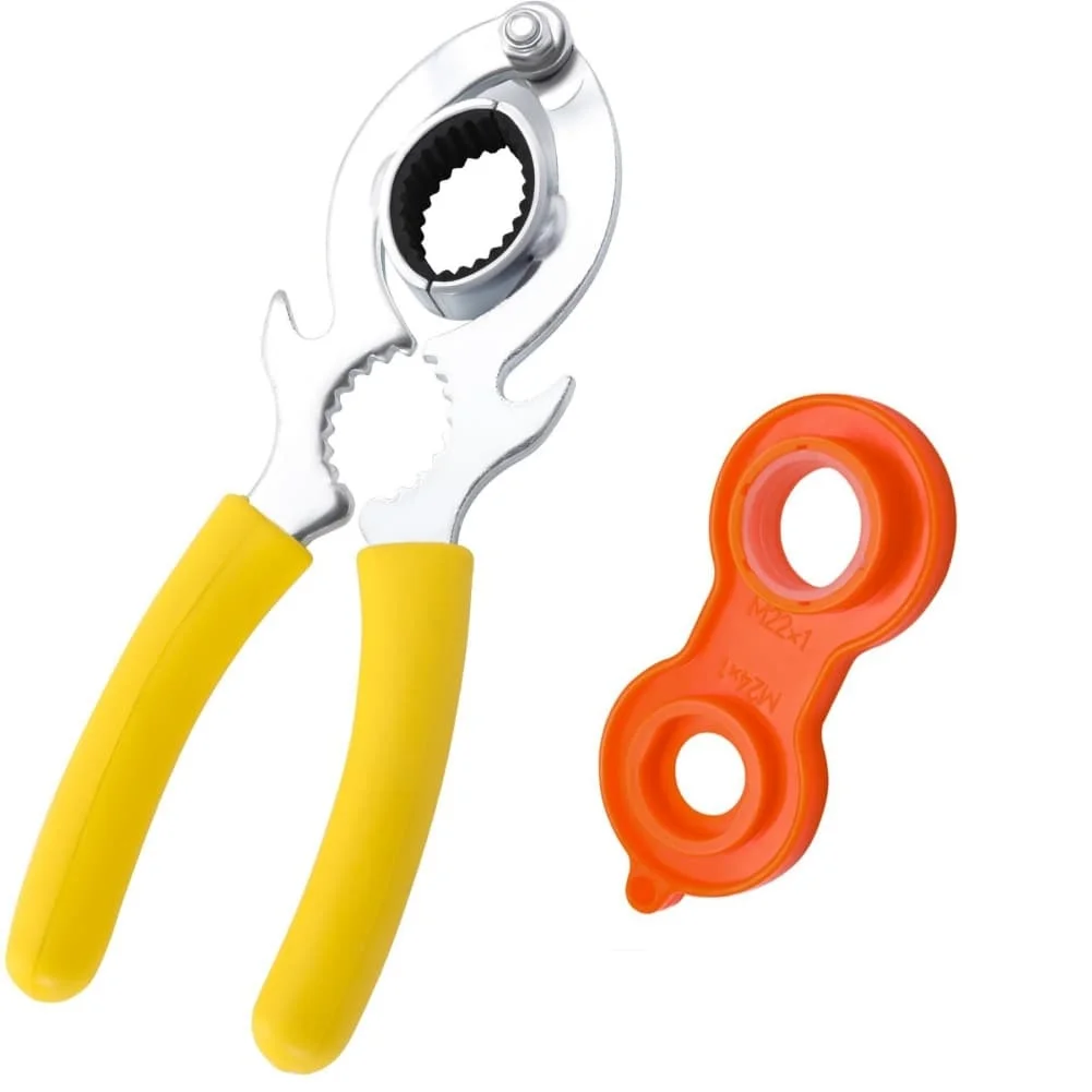 

Removal Tool Aerator Wrench Anti-slip Rubber Pads Flexible Opening 2 Piece Aerator Removal Wrench Faucet Aerator Wrench