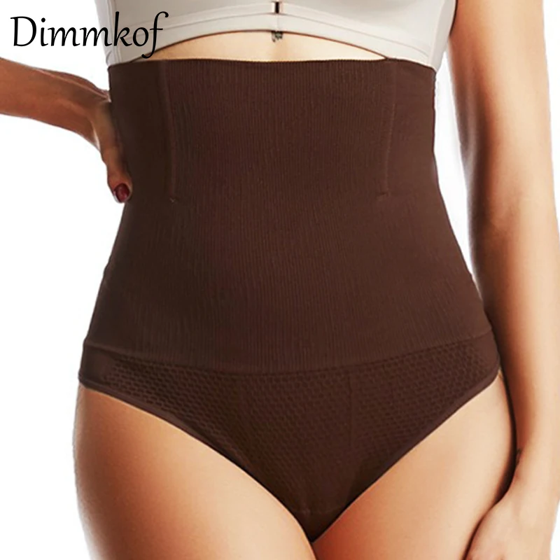 Dimmkof 4 Steel Bones Shapewear Women's Memory Cartlage High Waist Thong Tummy Control Panty Stretch Seamless Fabric Body Shaper