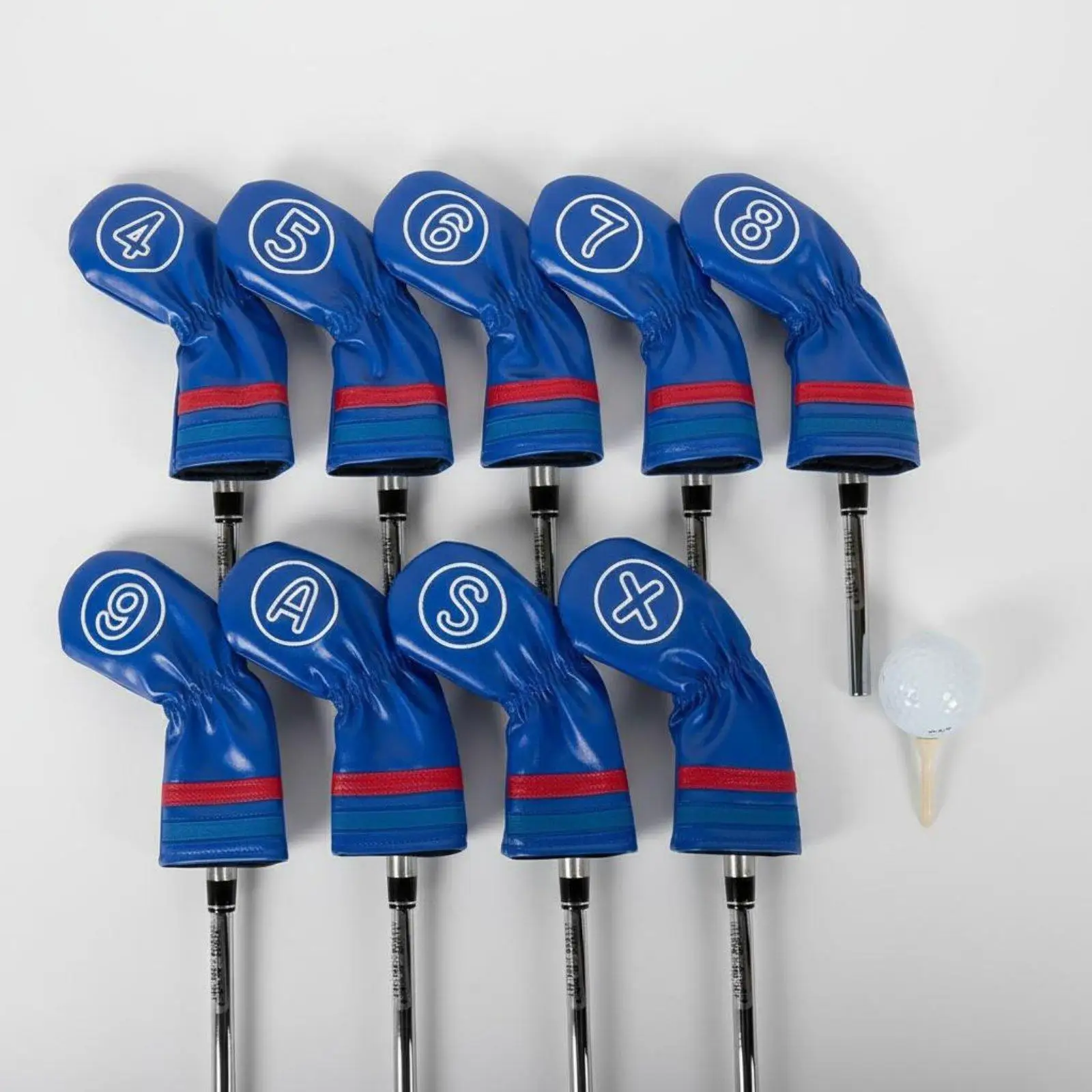 Golf Club Iron Covers Set Thick Plush Lined Leather Head Covers for Golfing Accessories and Club Protection