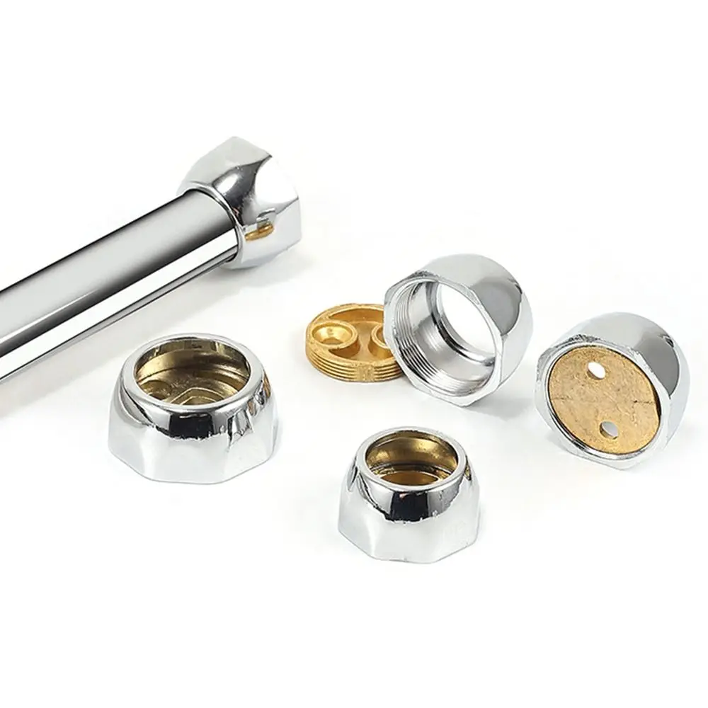 Closet Pole Sockets Octagonal Closet Flange Hang Rod Support 19mm-25mm Rod Holder Zinc Alloy Ball Tube Bracket