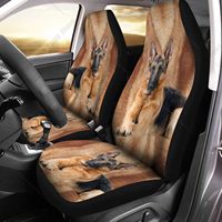 German Shepherd Print Car Seat Cover Set of 2 Universal Front Seat Protective Cover Fashion Bucket Seat Cover for Women Men