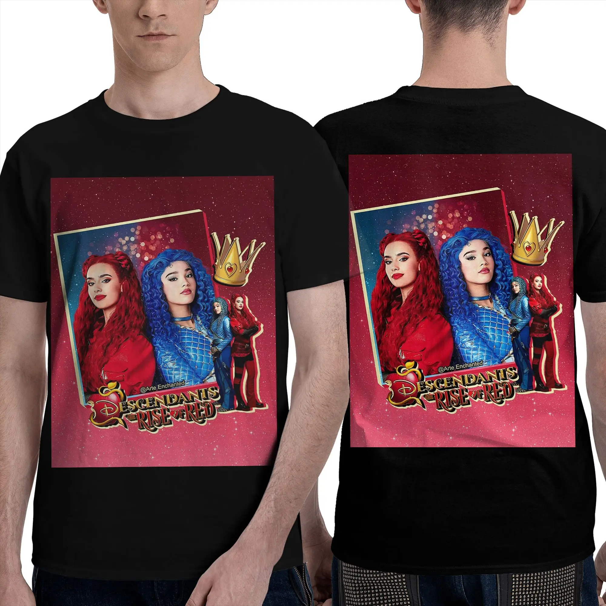 100% Cotton Descendants 4 The Rise Of Red T-Shirt Men's Double Sided T Shirt Men Round Neck Summer Shirts Tops Oversized