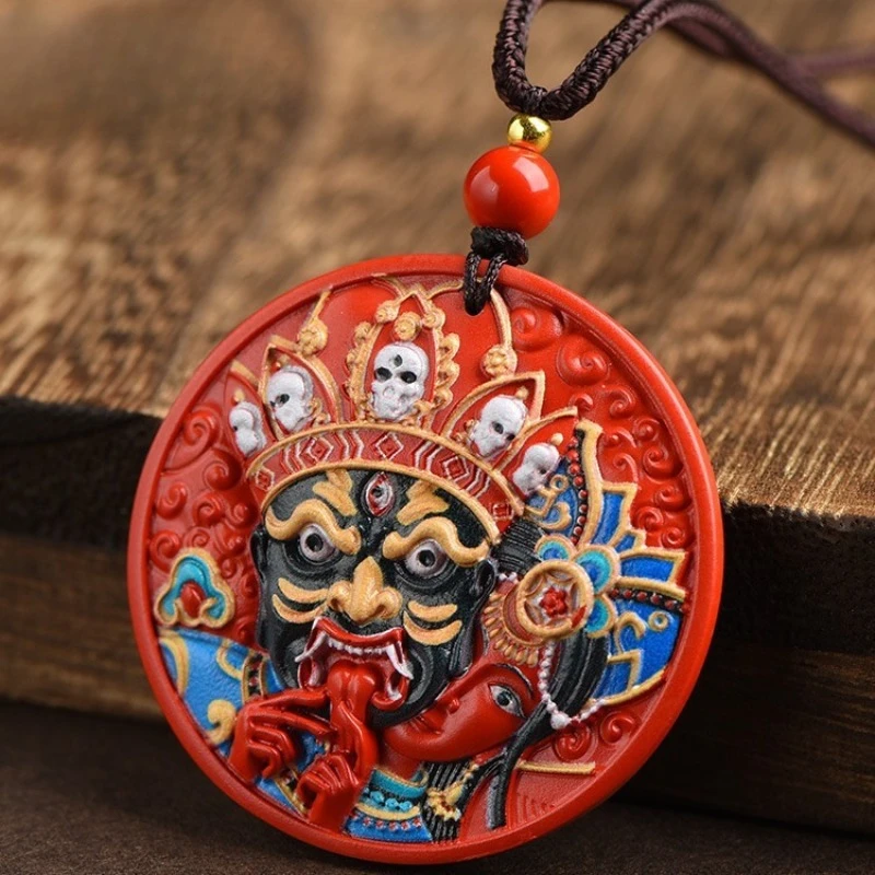 Cinnabar Painted Zakiram God of Wealth Pendant for Men and Women of The Same Style