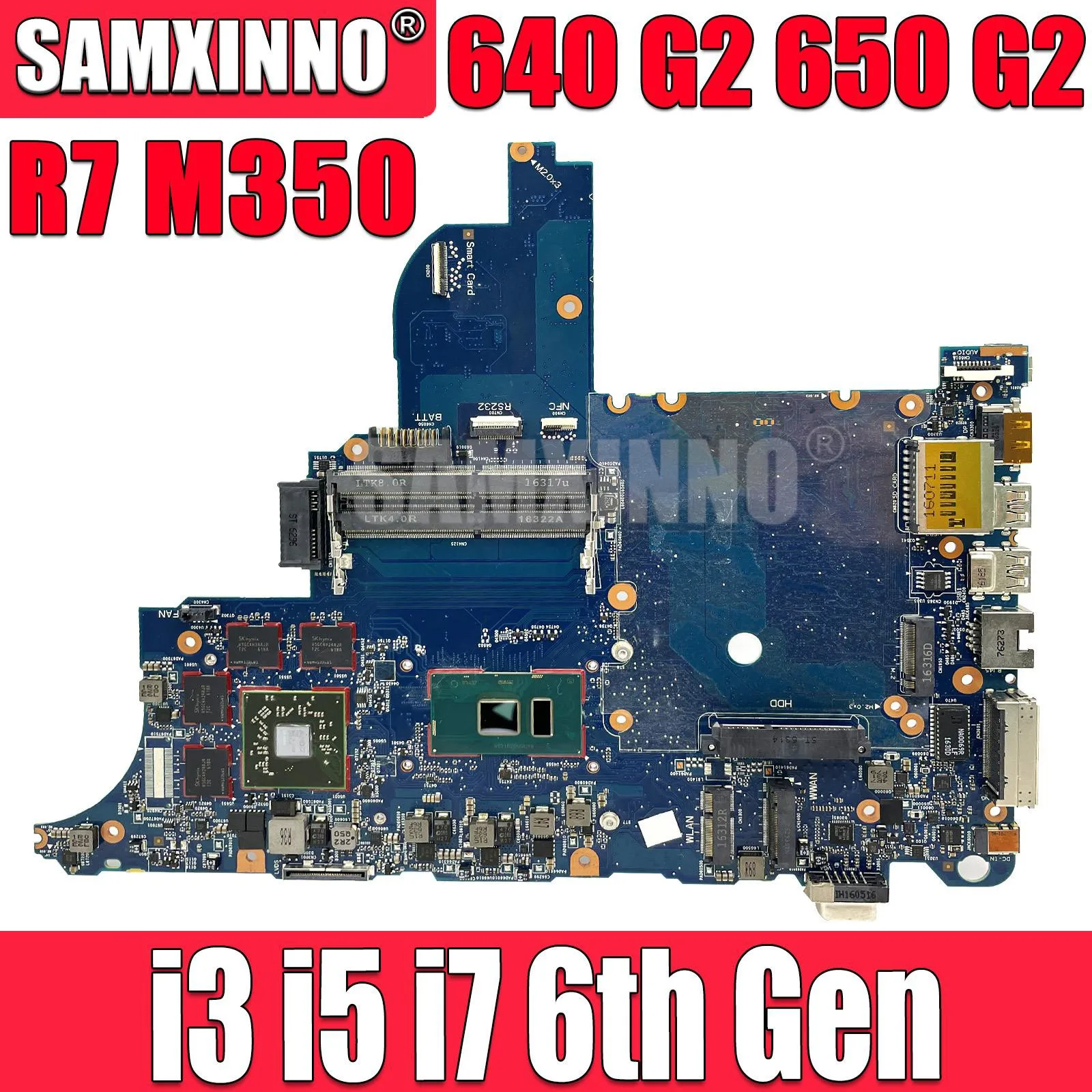 

SAMXINNO 6050A2723701 Mainboard For HP ProBook 640 G2 650 G2 Laptop Motherboard i3 i5 i7 CPU 852724-501 840715-601 840718-501