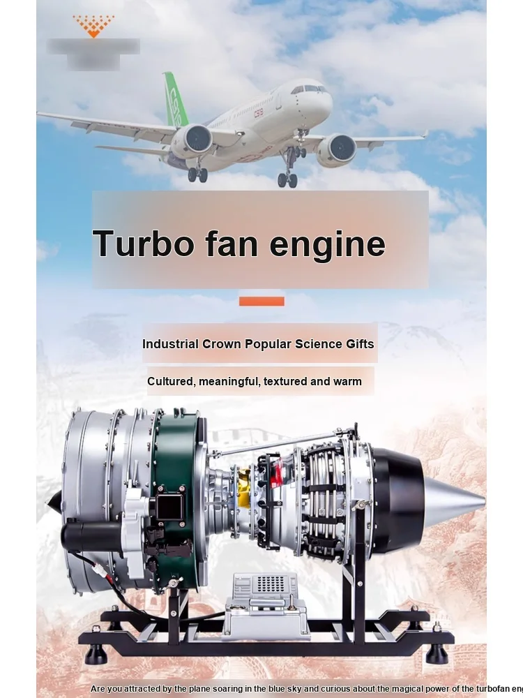 Large Turbofan Engine DIY Metal Engineering Model 3D Assembly Kit Educational Display DM119