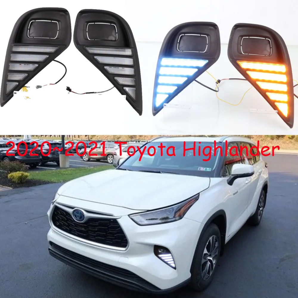 

video car bumper headlight kluger Highlander daytime light 2020~2021y DRL car accessories LED headlamp highlander fog light