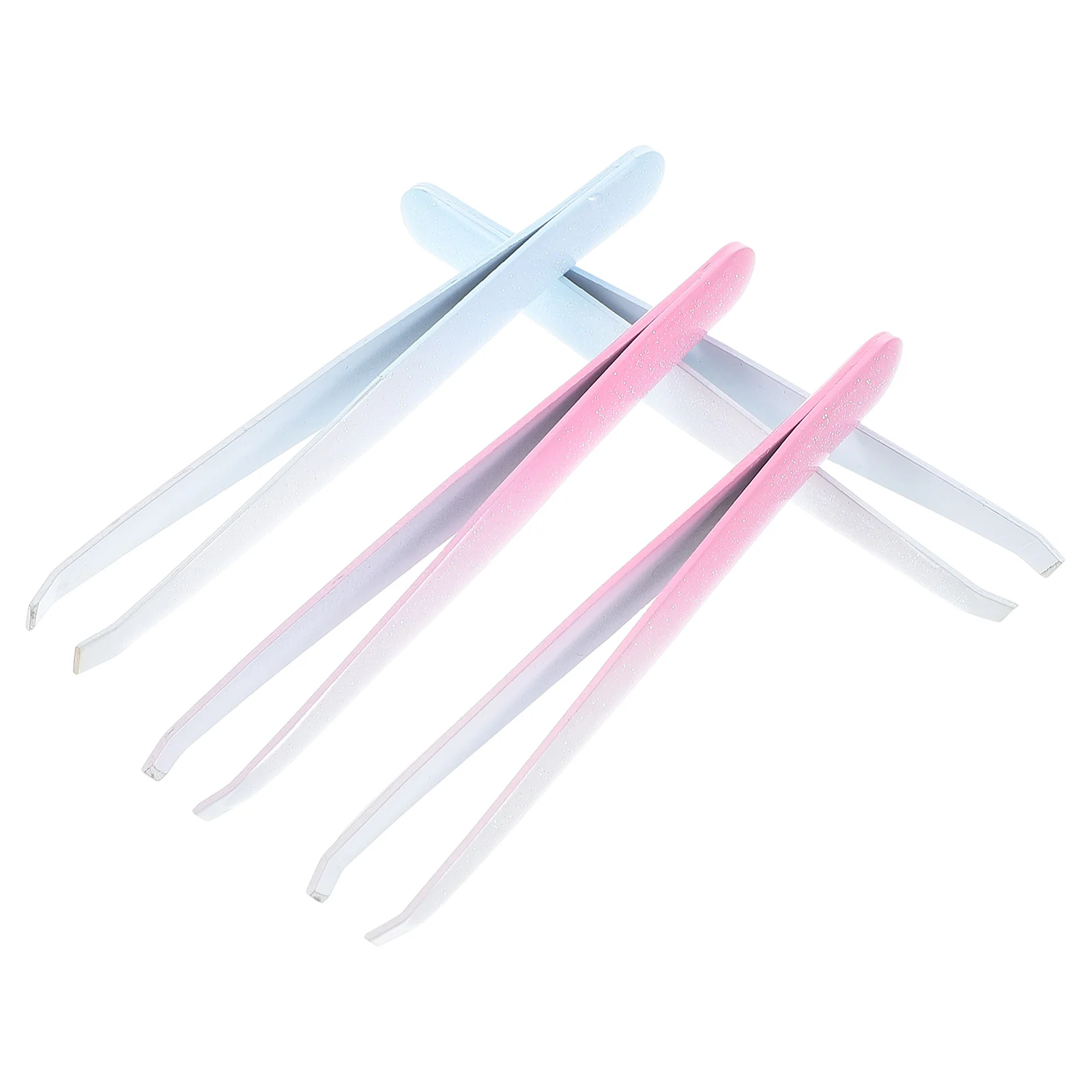 

4pcs Stainless Steel Eyebrow Tweezers Slanted Tip Removal Sharp Trimmer For Facial Eyelash Plucker Portable