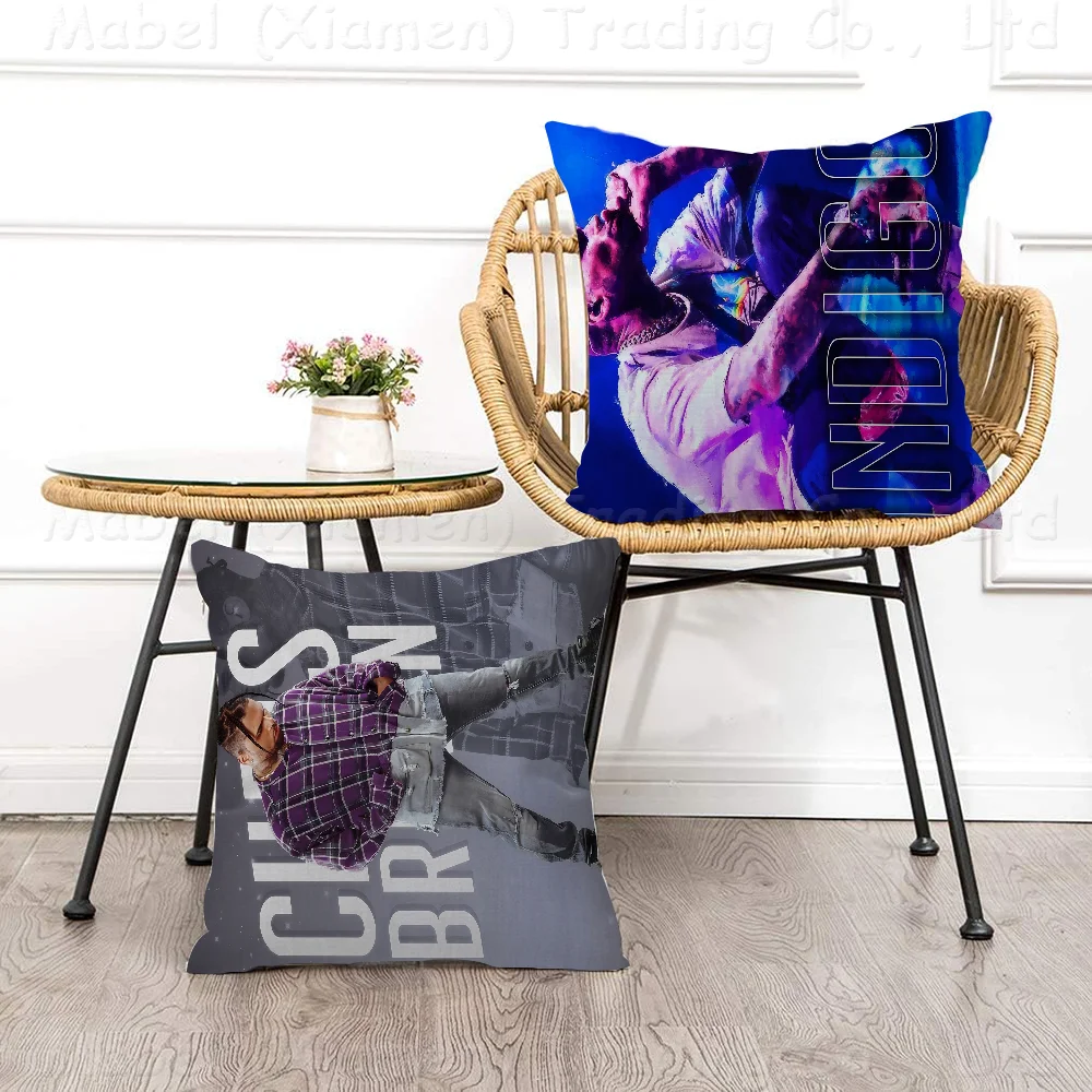 Chris Brown Classic Movie Pillow Covers Cartoon Sofa Decorative Home Double-sided Printing Short Plush Cute Cushion Cover