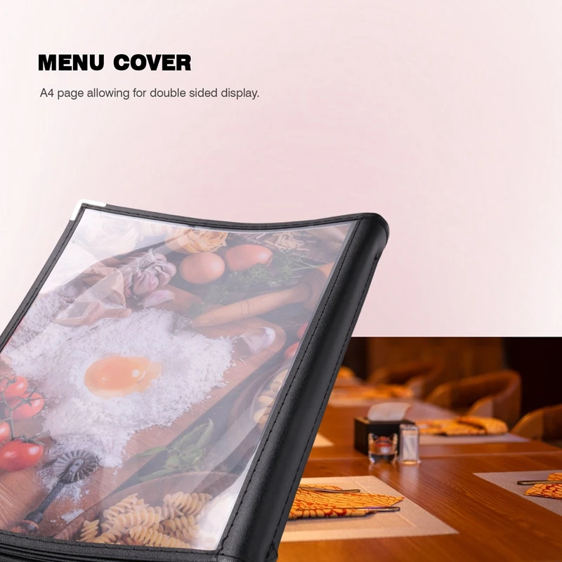 Transparent Restaurant Menu Covers For A4 Size Book Style Cafe Bar 10 Pages 20 View