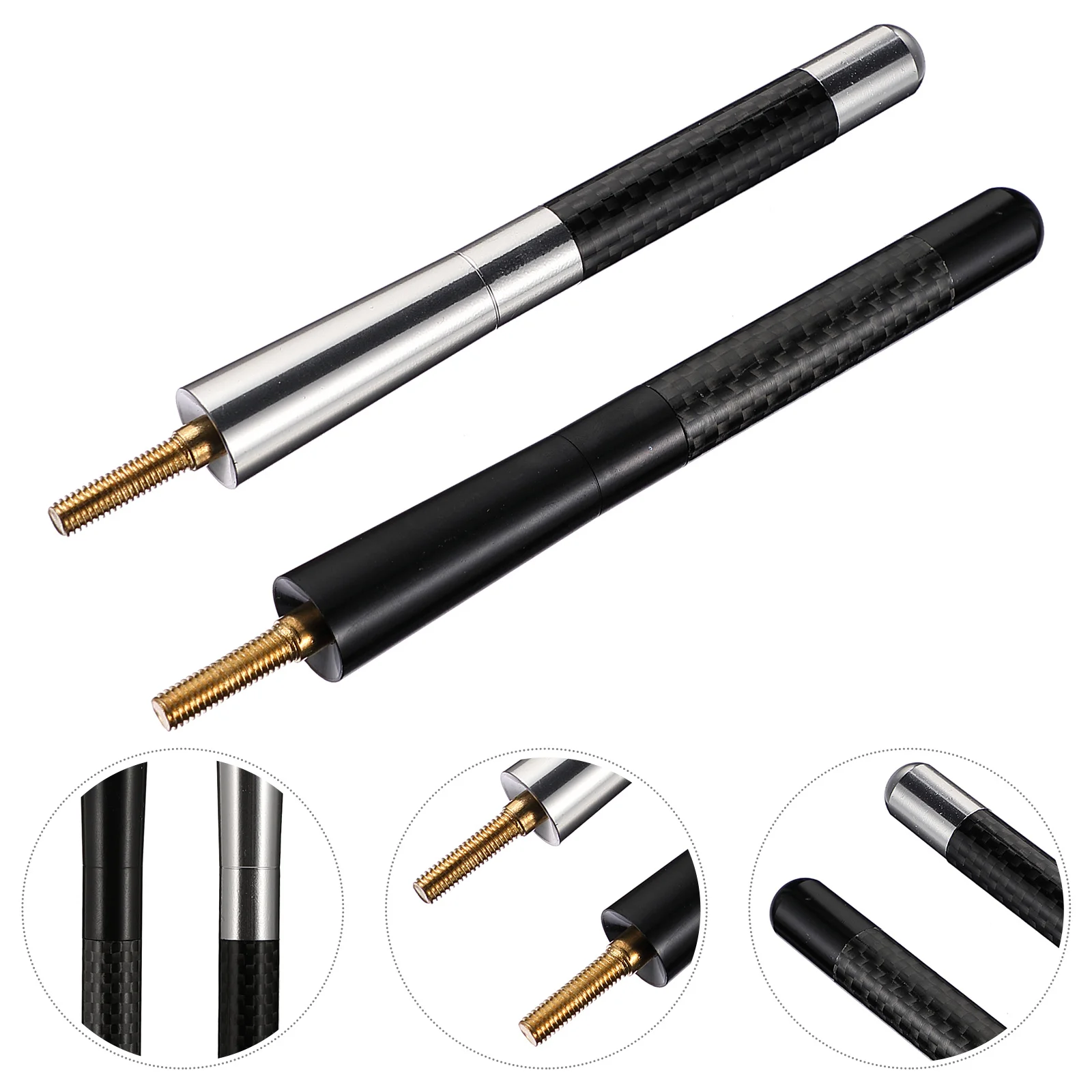 

2Pcs Carbon Fiber Short Car Antenna 12cm Aluminum Alloy Universal Radio Signal Antenna Car Styling Accessories