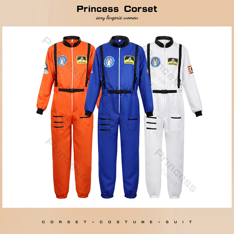 Adult Astronaut Costume for Women Men Flight Suit Costume Cosplay Space  Astronaut Blue Full Body Jumpsuit with Zipper Carnival - AliExpress  200000532