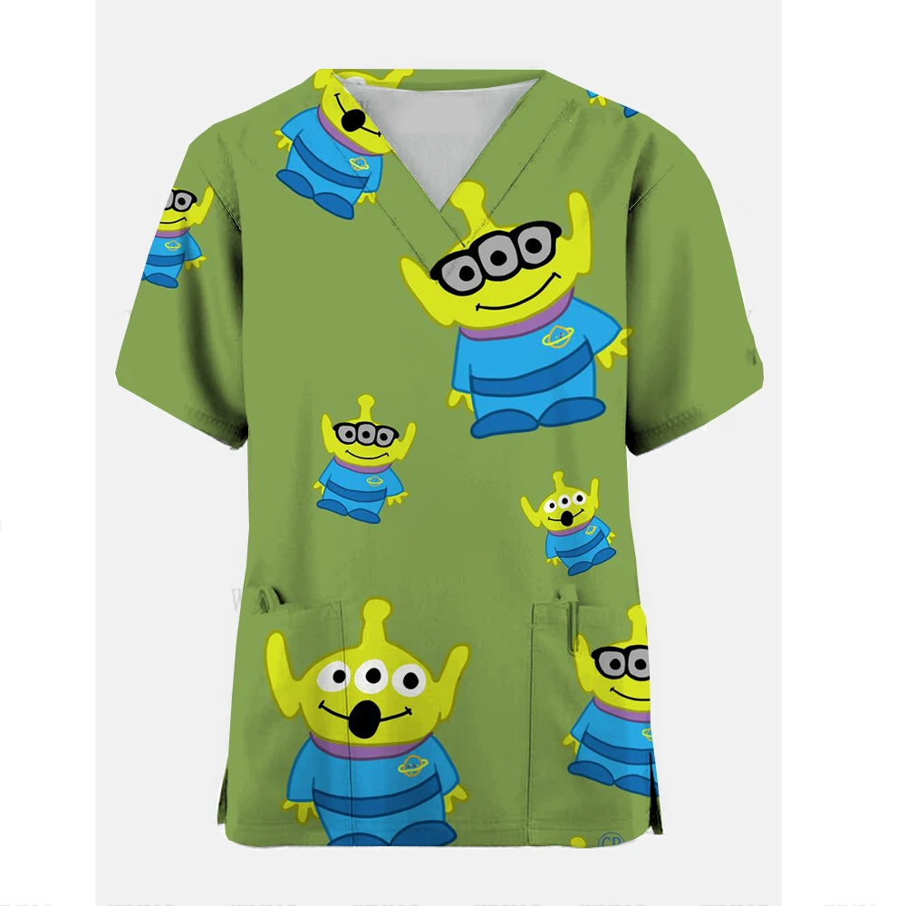 Disney Toy Story Print Dentistry pet doctor workwear Medical scrubs nursing uniform surgical top pharmacy work clothing women