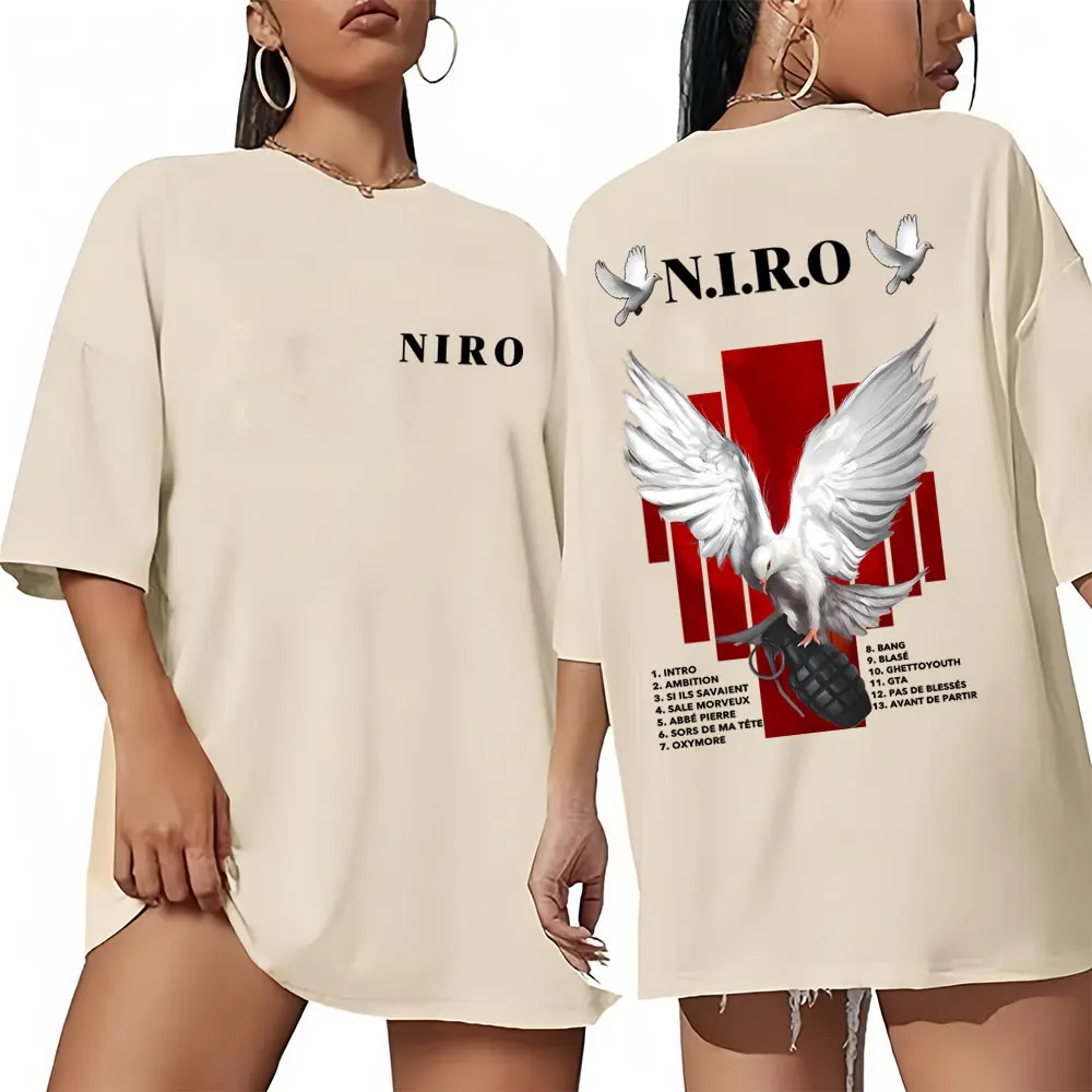 

Rapper Niro OX7 Album Graphic Print T-shirt Men Women Fashion Hip Hop Streetwear Unisex Casual Oversized Short Sleeve T Shirts