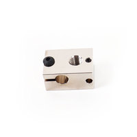 Blurolls PT100 V6 Plated Copper Heat Block For V6 Hotend 3D Printer Heated Block for Sensor Cartridge Extruder TItan Prusa