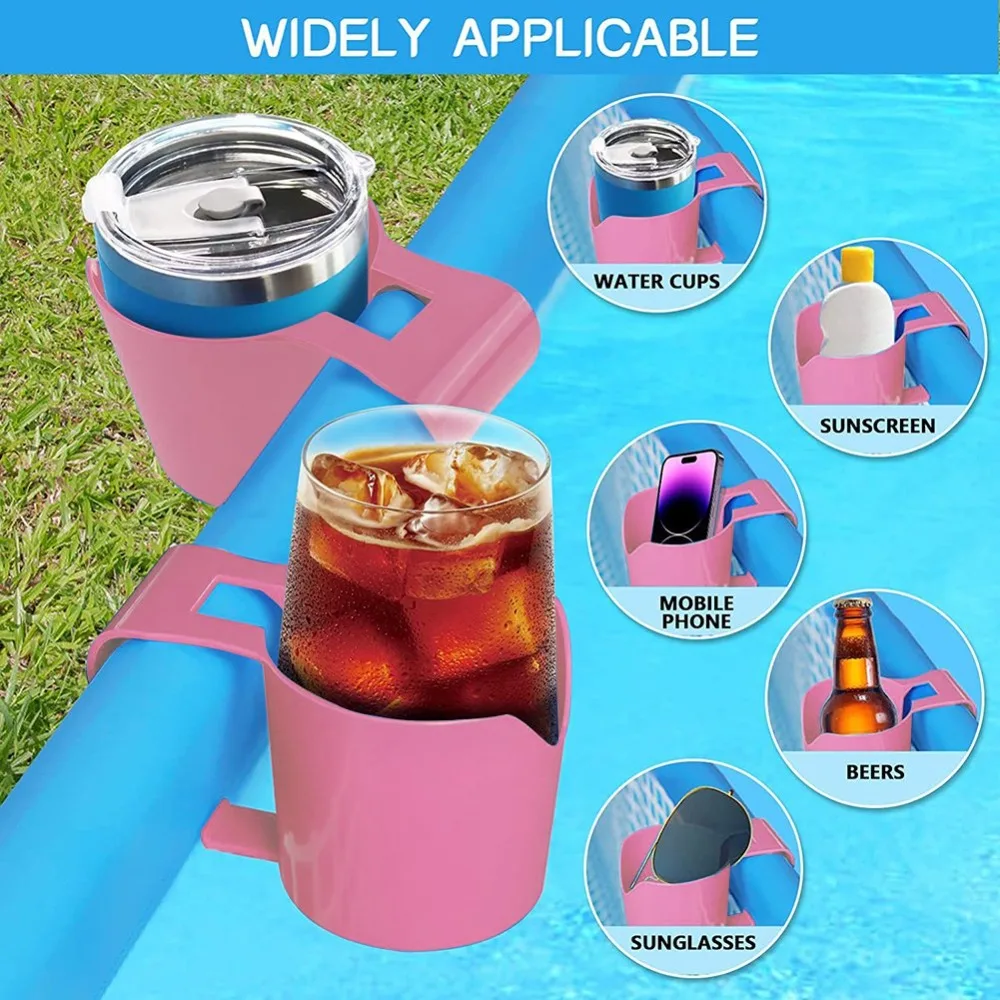 1-4PCS Poolside Cup Holder for Above Ground Pools Pool Drink Holders for Party for Tumblers Drink Bottles Boat & Patio Outdoor view 4