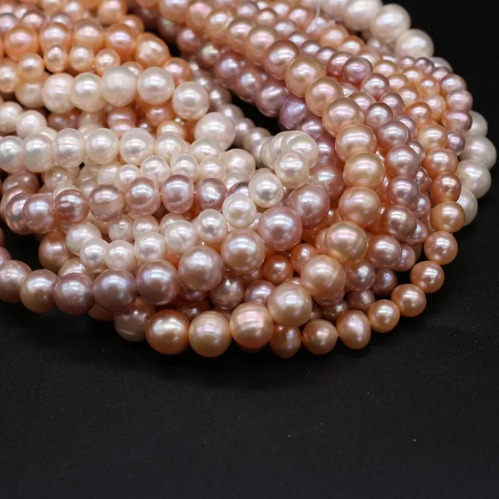 AA Natural Freshwater Real Pearl Bead White Pink Purple Round Loose Spacer Jewelry Make DIY Charm Bracelet Necklace Accessories