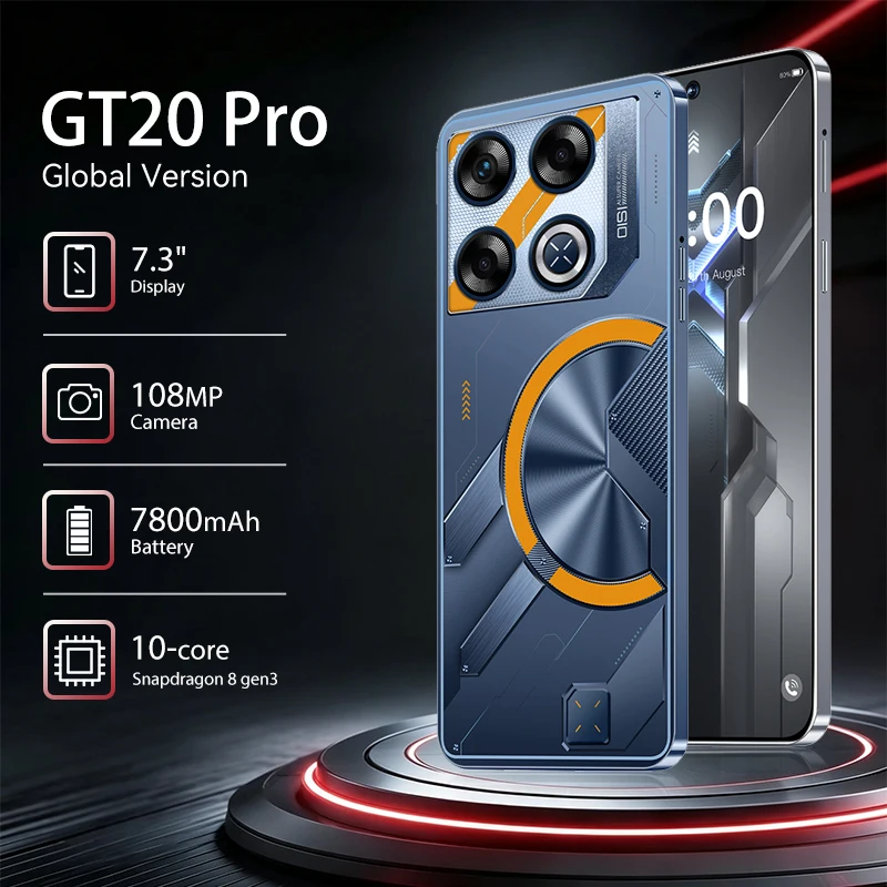 New Hot 2026 High Quality GT20 Pro Original Global Version Intelligent Dual Card Mobile Phones 7800mAh Battery