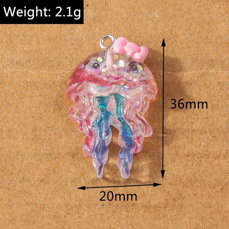 10 Stück niedlichen Cartoon Meeres lebewesen Meerjungfrau Charms Tintenfisch Anhänger für Schmuck machen Halskette Ohrringe DIY Zubehör liefert – Detail 1