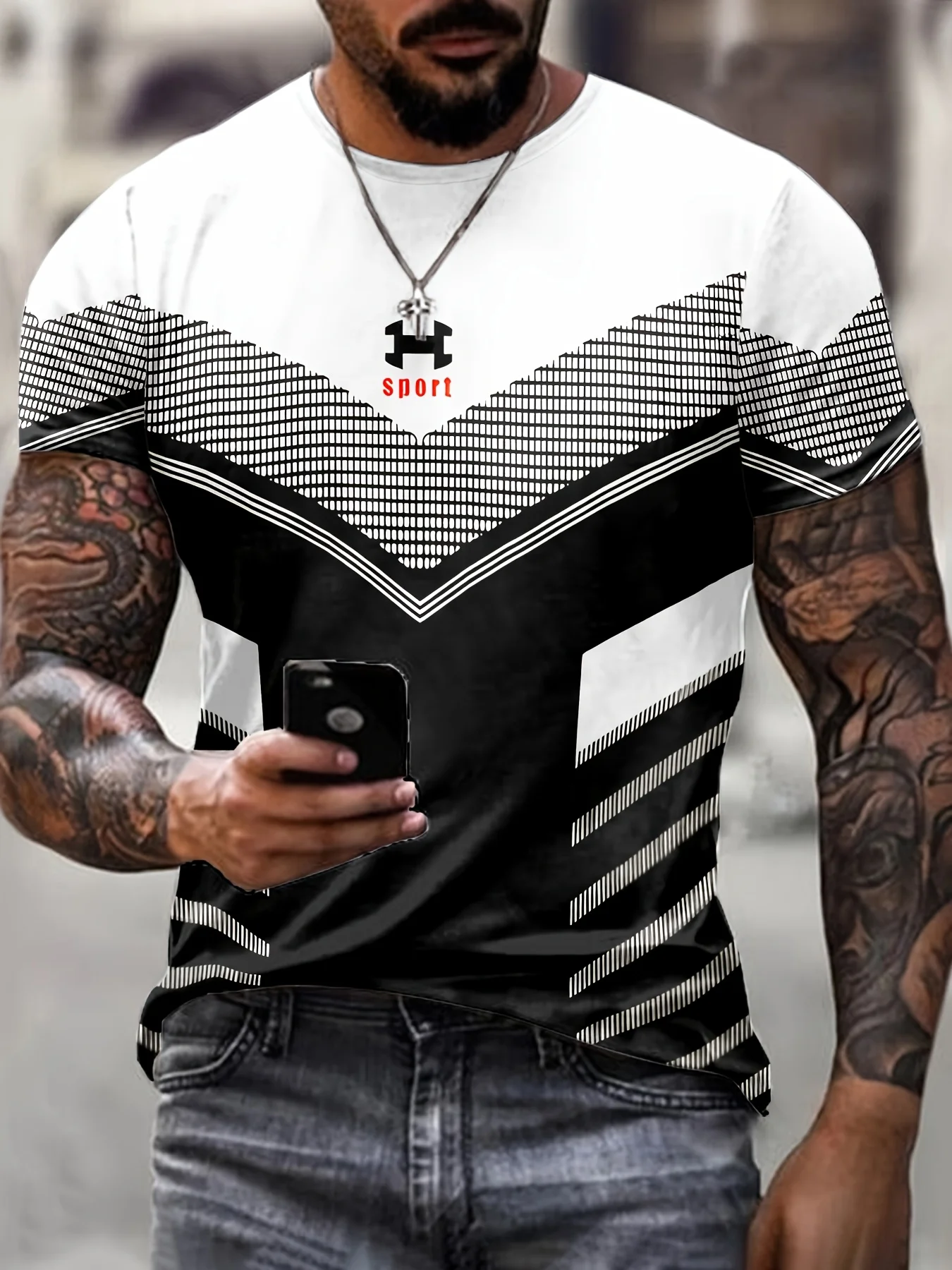 

New Cartoon Beer Print Men's T-shirt Street Style Men's Urban Fashion Short-sleeved Top Summer Everyday Casual Men's T-shirt