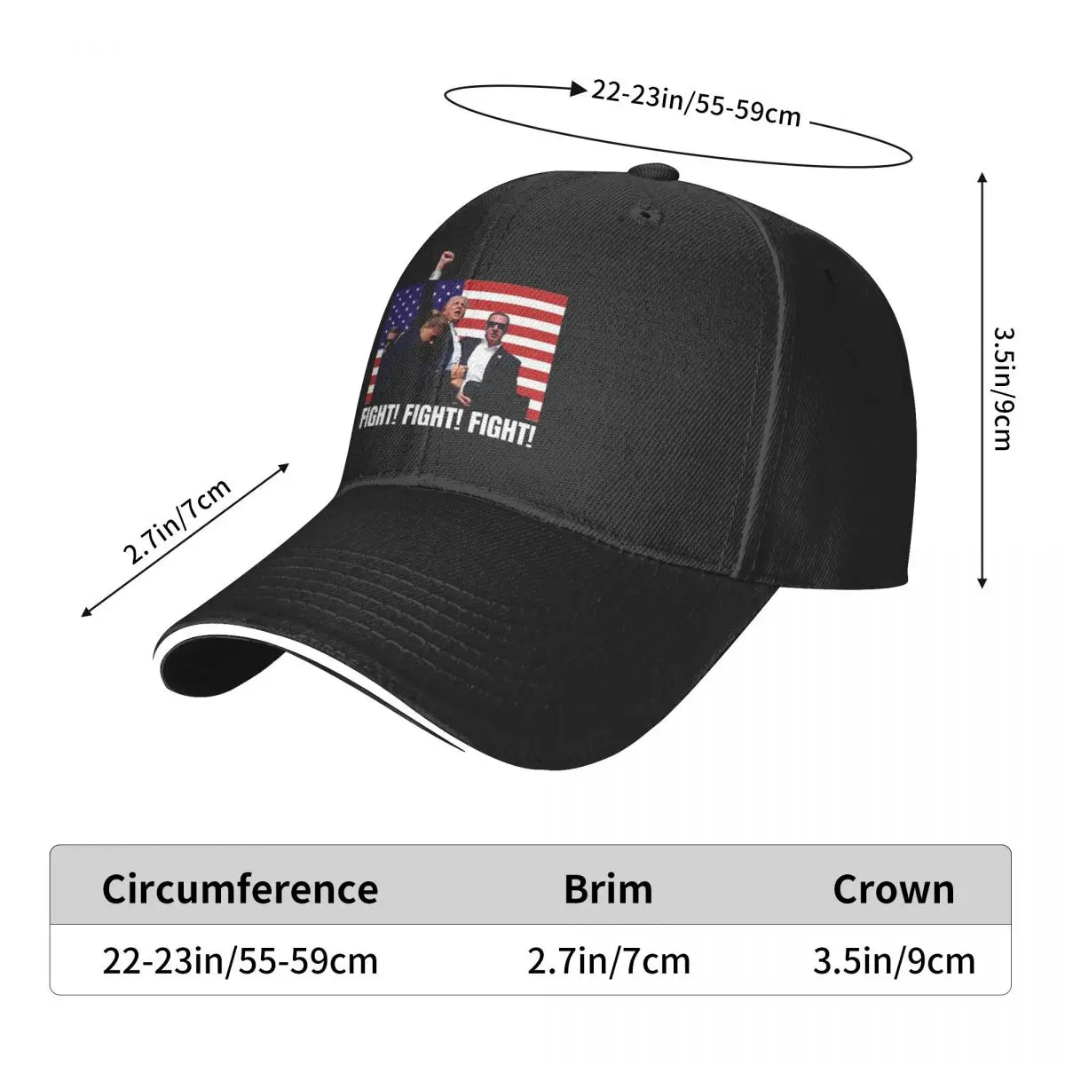 2024 President Trump Fight Accessories Men Women Baseball Cap Adjustable Failed Shooting Versatile Hats Cap Casual Headwear